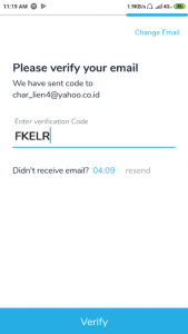 Masukkan kode verifikasi dari email